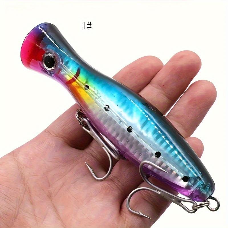 5.11inch Artificial Fishing Lure, 1 Count Multi-species Topwater Popper Fishing Lure, ABS Hard Bait Wobbler for Bass, Trout, Redfish, Catfish & More