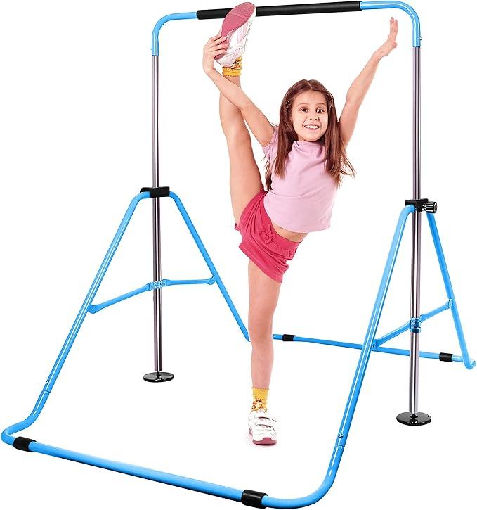 Gymnastic Bar for Kids, Gymnastics Equipment Bar for Home&Gym, Kip Bar and Adjustable Monkey Bars for 3-8 Toddlers with 330LB Capacity, Junior Horizontal Training bar