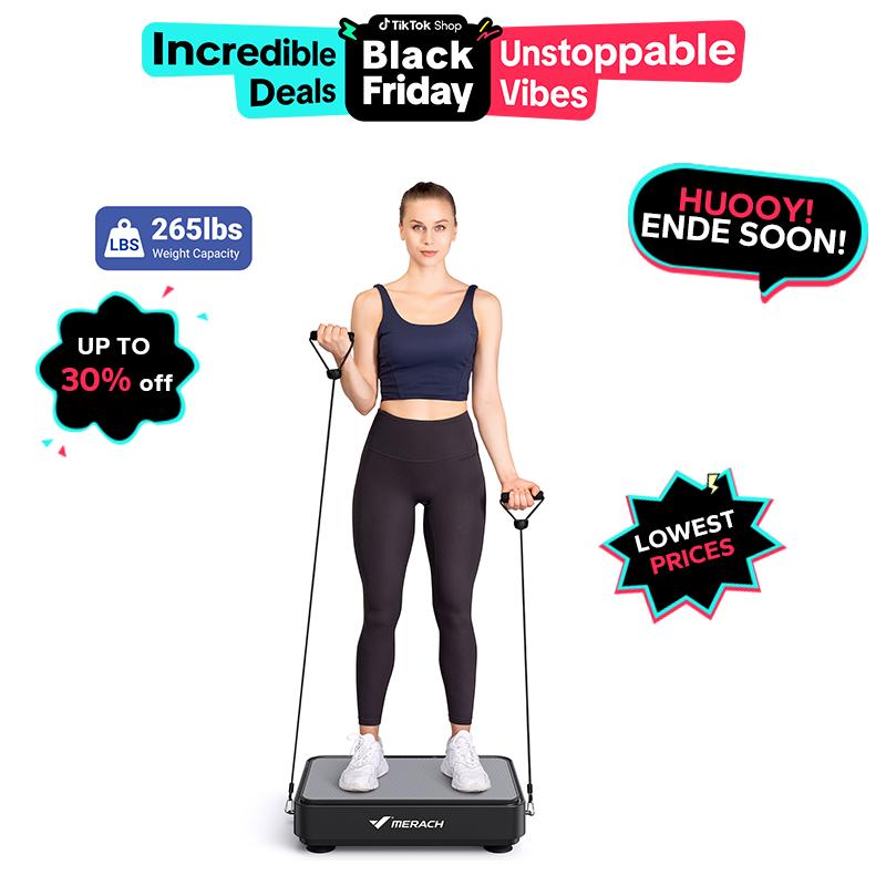 MERACH Mini Vibration Plate Exercise Machine, Lymphatic Drainage Machine, Whole Body Workout Vibration Platform for Wellness and Fitness