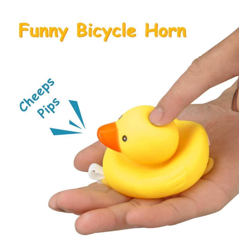 Duck Bicycle Bell, Rubber Duck Bicycle Accessories with LED Lights, Cute Propeller Handlebar Bicycle Horn for Adults Sports Outdoor