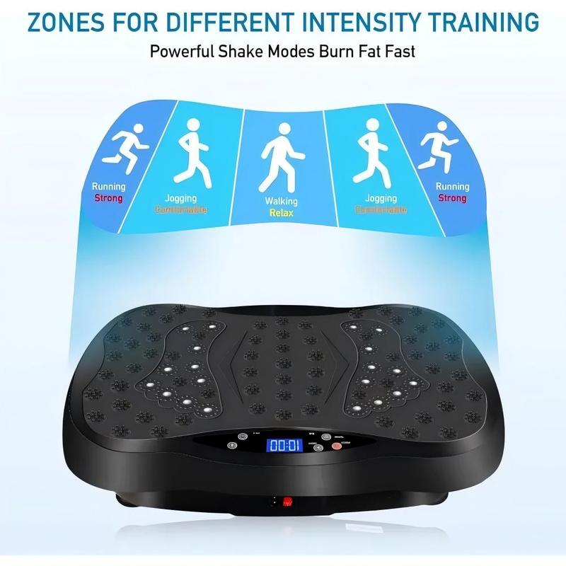 Vibration board, lymphatic drainage machine, full body exercise with 2 resistance bands, used for health and fitness vibration board