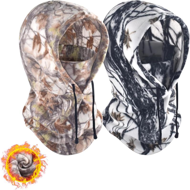 2 count Winter Hunting Face Mask Warm Windproof Balaclava Masks for Cold Weather Camouflage Face Cover for Men&Women