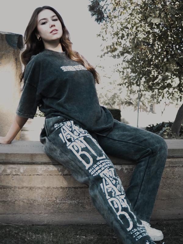 ALLBLK Acid Wash Joggers for Men and Women, All Seasons, High GSM