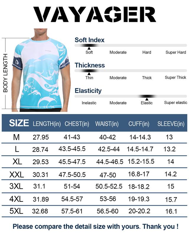 Men's Swim Shirts Rash Guard UPF 50+ T-Shirts Quick Dry Loose Fit Water Surfing Shirt