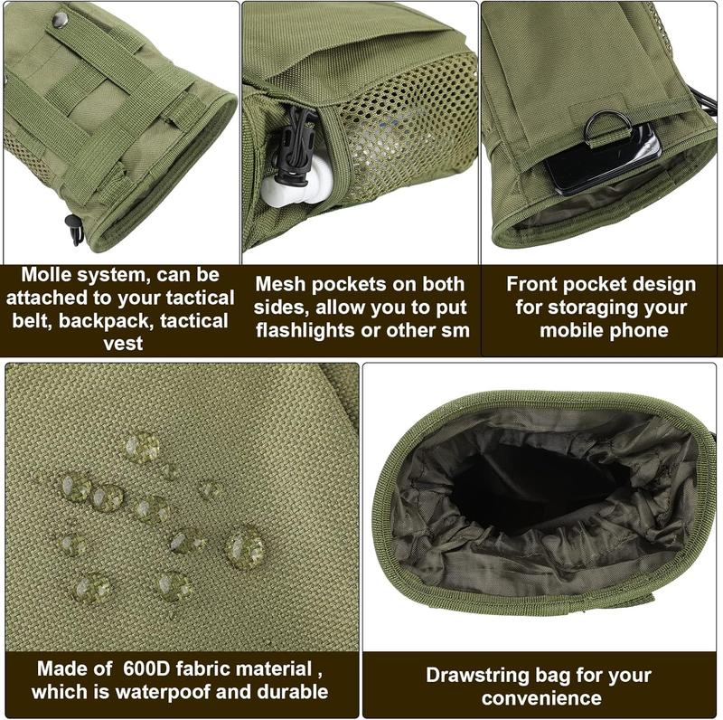 3  Tactical Colored Dump Pouch Military Belt Pouch Molle Adjustable Attached Hip Holster Bags with 3  Iron Snap Hook for Men Women Outdoor Sport Traveling Use