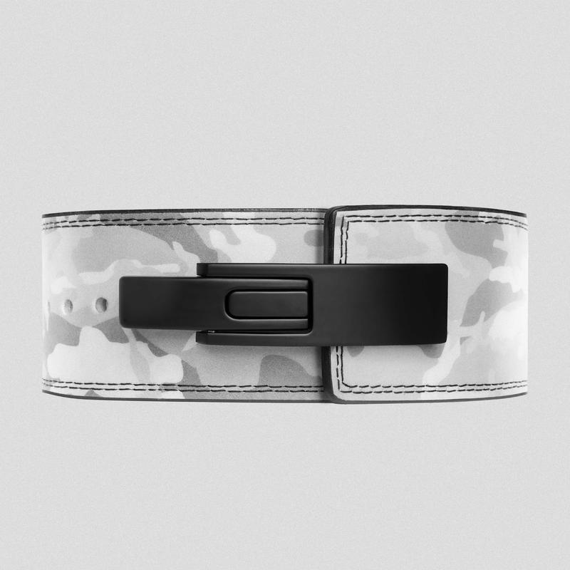 GYMREAPERS 10MM Lever Weightlifting Belt - White Camo, for Training and Competition with Lifetime Warranty