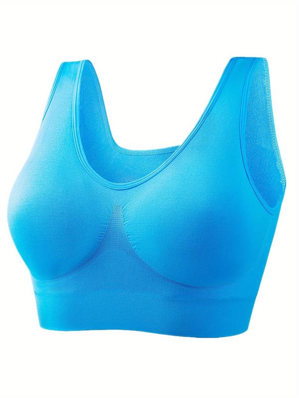 5PCs Plus Size Seamless Full Cover Sports Bra - Wireless, Backless, Medium Stretch, Solid Color, Pullover Fitness Tank Bra for Comfortable Workout ,bra pack seamless sexy bras casual bra Plus Size