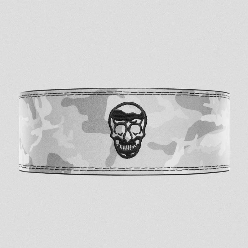 GYMREAPERS 10MM Lever Weightlifting Belt - White Camo, for Training and Competition with Lifetime Warranty