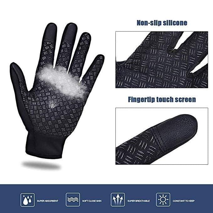 Touch Screen Windproof Gloves for Men Women Warm Adjustable Anti-Slip Gloves for Outdoor Running Cycling Fishing Skiing and Other Sports