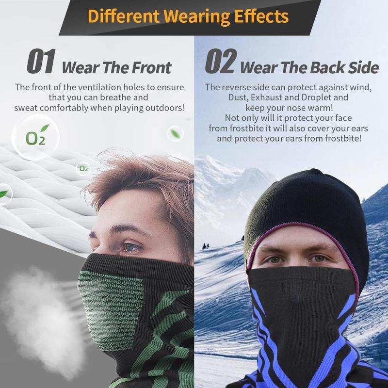 Men Women Winter Neck Warmer Gaiter Mask Balaclava Windproof Face Mask for Ski, Snowboard