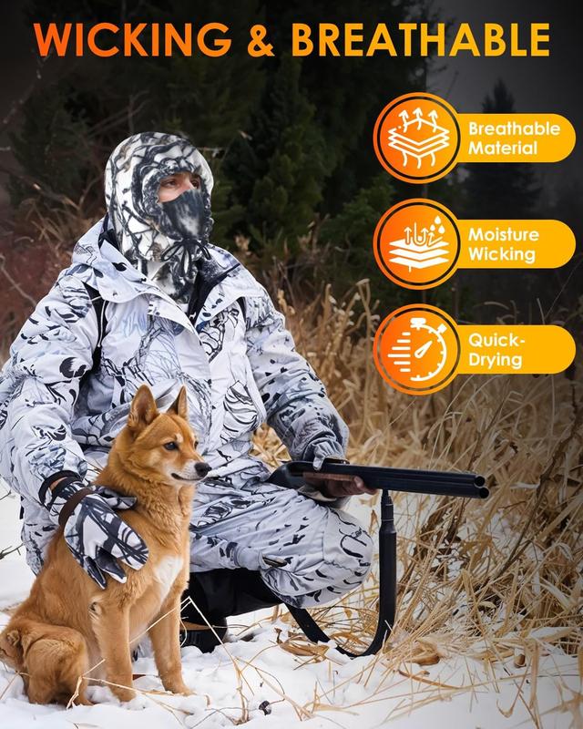 2 count Winter Hunting Face Mask Warm Windproof Balaclava Masks for Cold Weather Camouflage Face Cover for Men&Women