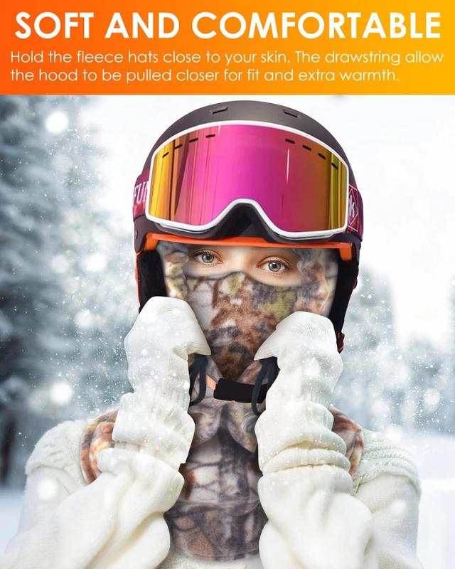 2 count Winter Hunting Face Mask Warm Windproof Balaclava Masks for Cold Weather Camouflage Face Cover for Men&Women