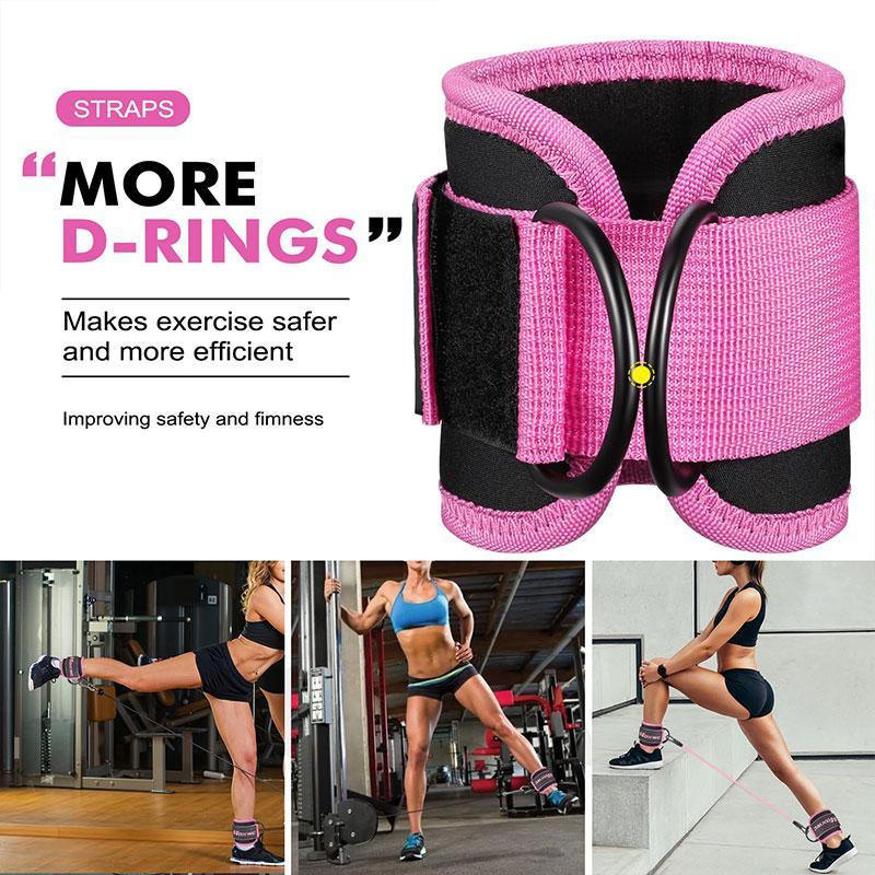 Ankle Resistance Bands with Cuffs, 1 Set Ankle Bands for Working Out, Ankle Resistance Band for Leg, Booty Workout Equipment for Kickbacks Hip Fitness Training, Christmas Gift