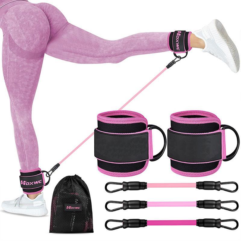 Ankle Resistance Bands with Cuffs, 1 Set Ankle Bands for Working Out, Ankle Resistance Band for Leg, Booty Workout Equipment for Kickbacks Hip Fitness Training, Christmas Gift