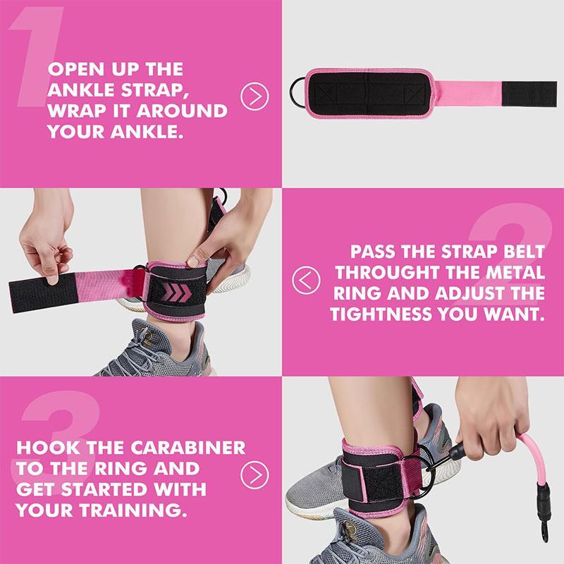 Ankle Resistance Bands with Cuffs, 1 Set Ankle Bands for Working Out, Ankle Resistance Band for Leg, Booty Workout Equipment for Kickbacks Hip Fitness Training, Christmas Gift