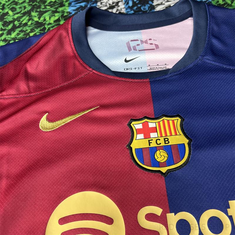 NIKE 24 25 Barcelona Home Red and Blue Short Sleeve Jersey