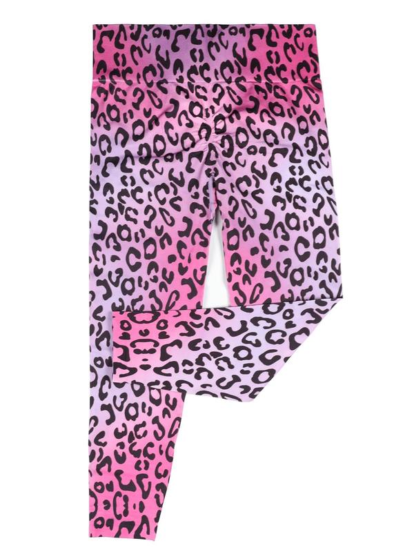 Plus Size Sporty Leopard Print High Waist Sports Leggings, Plus Casual Comfy Breathable Seamless Skinny Pants for Yoga Gym Workout Running, Women's Sport & Outdoor Plus Clothing for All Seasons