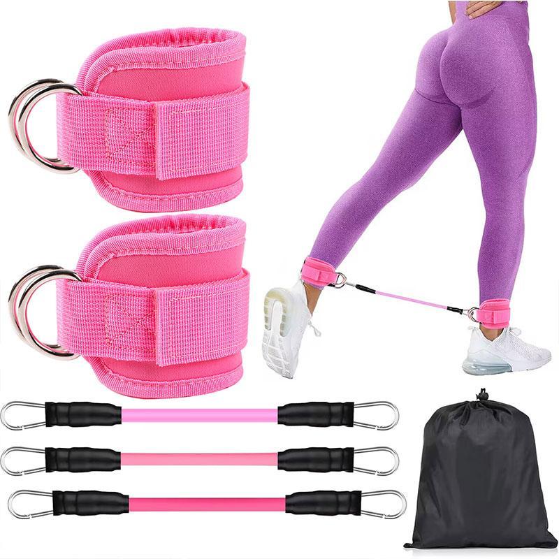 Ankle Resistance Bands with Cuffs, 1 Set Ankle Bands for Working Out, Ankle Resistance Band for Leg, Booty Workout Equipment for Kickbacks Hip Fitness Training, Christmas Gift