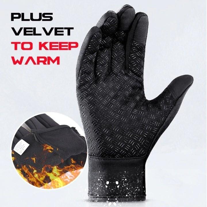 Touch Screen Windproof Gloves for Men Women Warm Adjustable Anti-Slip Gloves for Outdoor Running Cycling Fishing Skiing and Other Sports