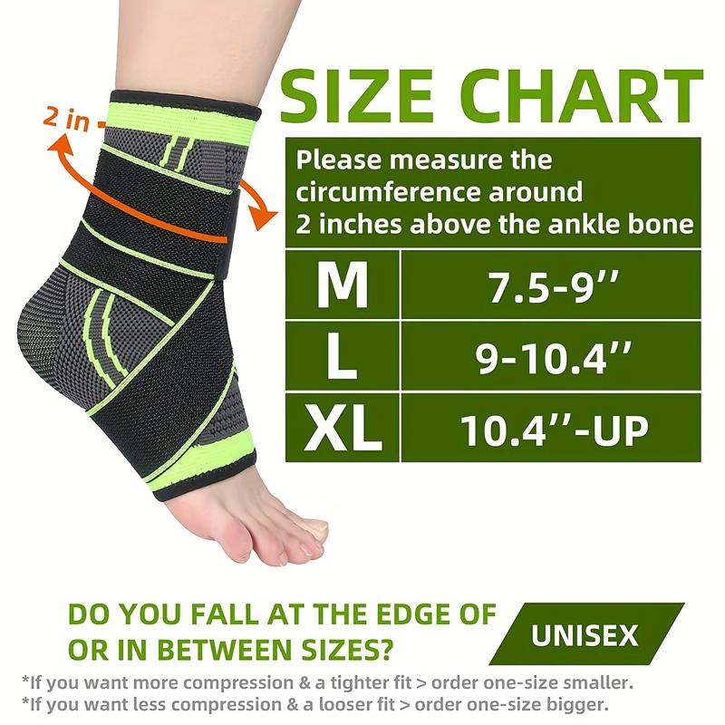 1 Pair Of Adjustable Compression Ankle Supports - Increase Stability, Ease Swelling & Sprains - Perfect For Sports & Recovery!