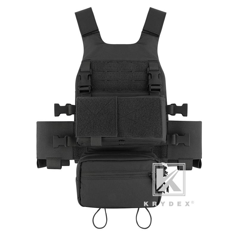 KRYDEX Low  Lightweight Vis Slick Plate Carrier Tactical Vest and  Micro Fight Chest Rig Full Set tactical vest