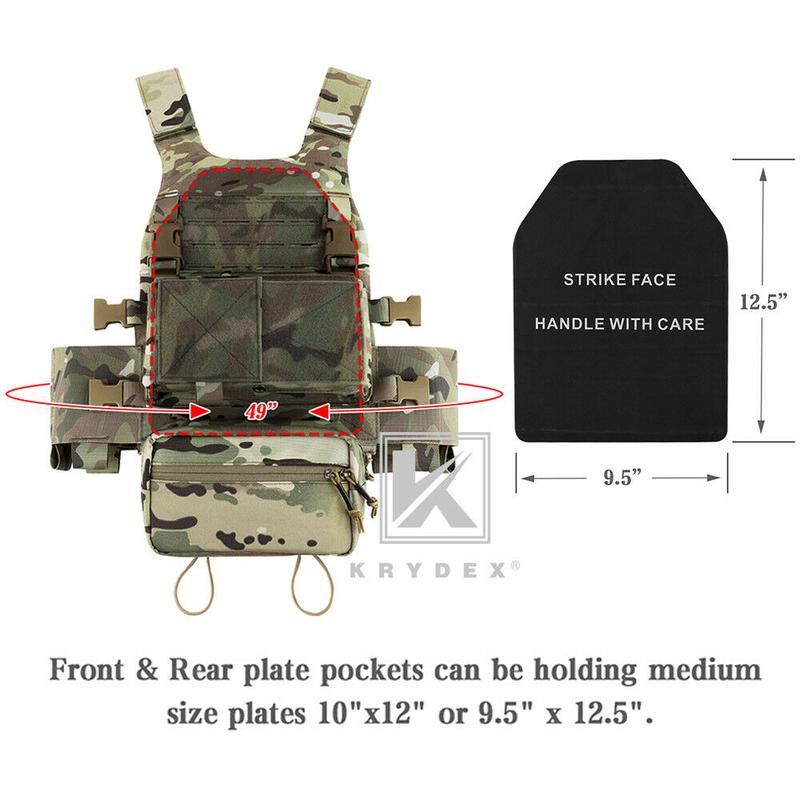 KRYDEX Low  Lightweight Vis Slick Plate Carrier Tactical Vest and  Micro Fight Chest Rig Full Set tactical vest