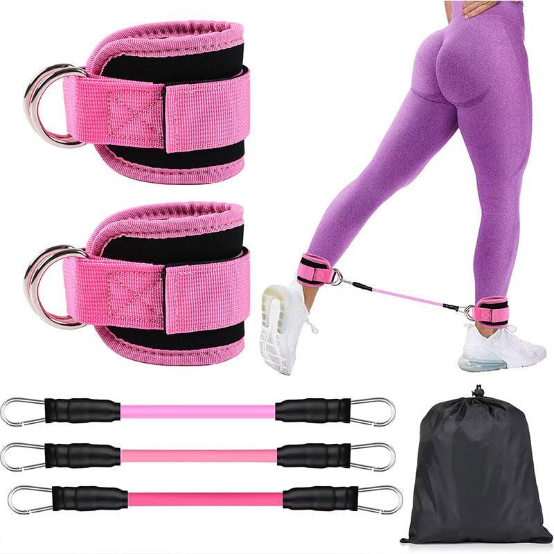 Ankle Resistance Bands with Cuffs, 1 Set Ankle Bands for Working Out, Ankle Resistance Band for Leg, Booty Workout Equipment for Kickbacks Hip Fitness Training, Christmas Gift