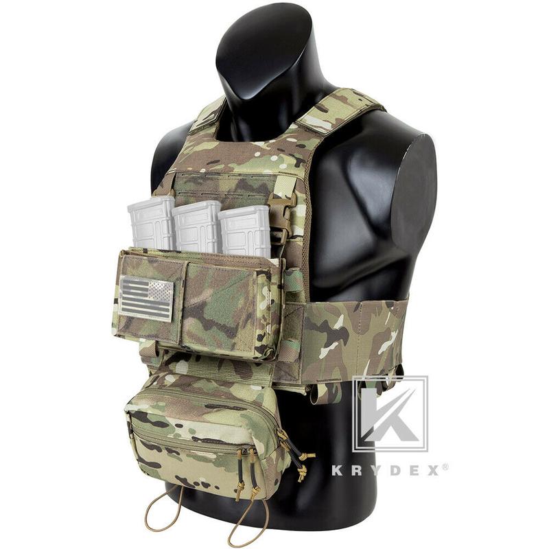 KRYDEX Low  Lightweight Vis Slick Plate Carrier Tactical Vest and  Micro Fight Chest Rig Full Set tactical vest