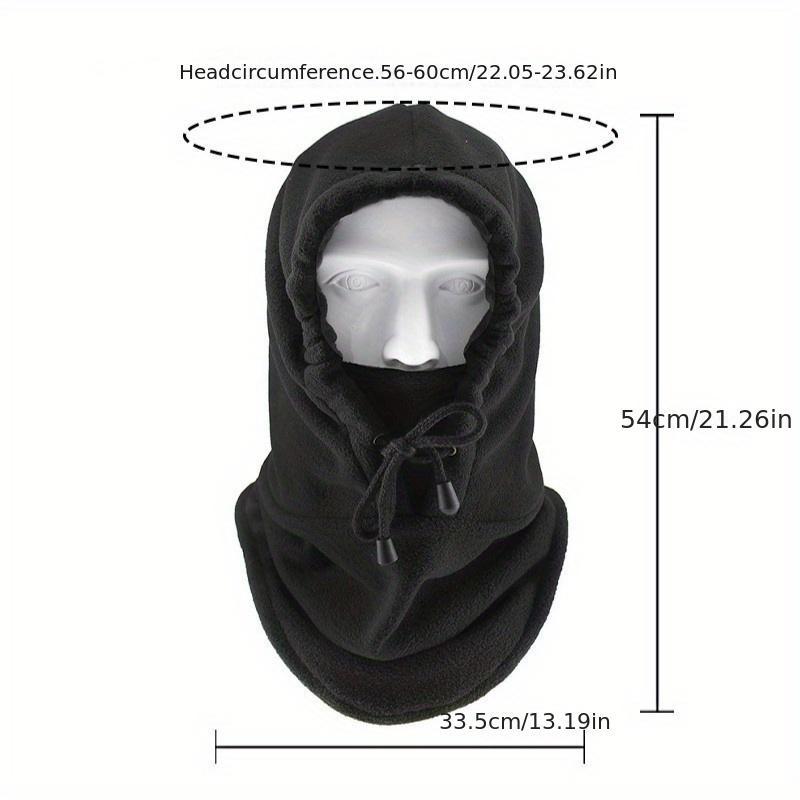 Unisex's Solid Color Drawstring Neck Scarf Integrated Face Mask, Windproof Ski Snood Hat, Warm Windproof Face Mask for Hunting Fishing Running Jogging