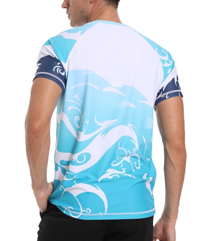 Men's Swim Shirts Rash Guard UPF 50+ T-Shirts Quick Dry Loose Fit Water Surfing Shirt