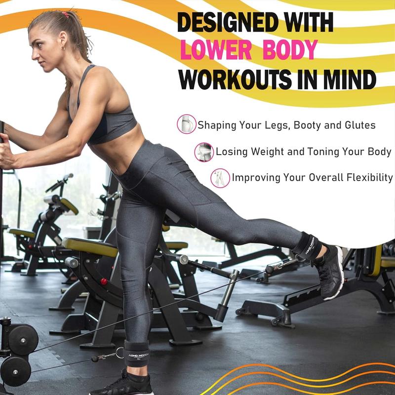 Ankle Strap for  Machine Attachments, Gym Accessories for Women and Men, Neoprene Ankle Cuffs for glute Kickback,  Workouts ande Booty  Abductors Exercise