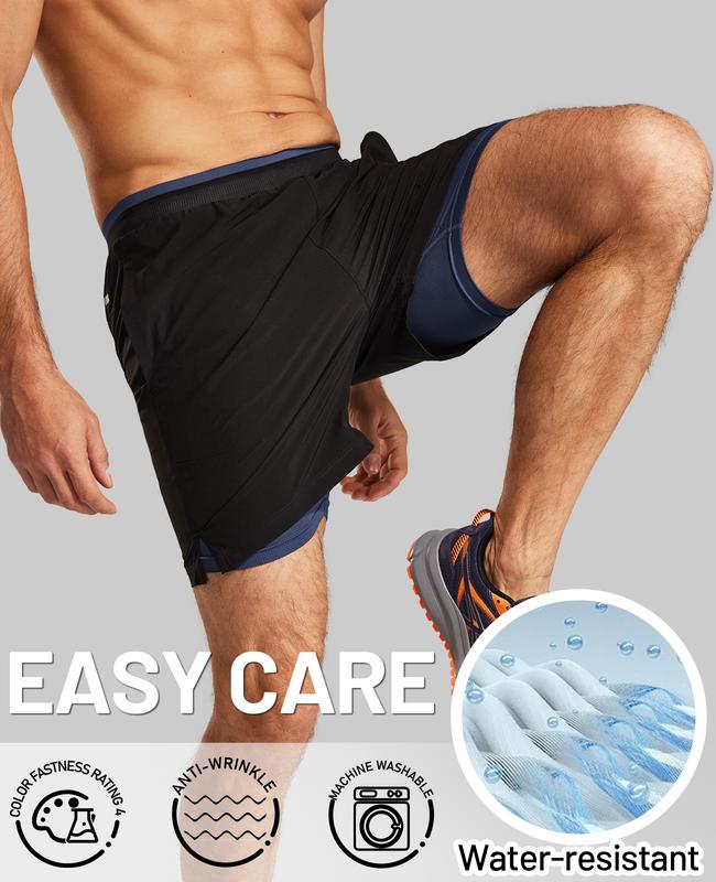 MIER Men's 2 in 1 Running Shorts With Liner 5