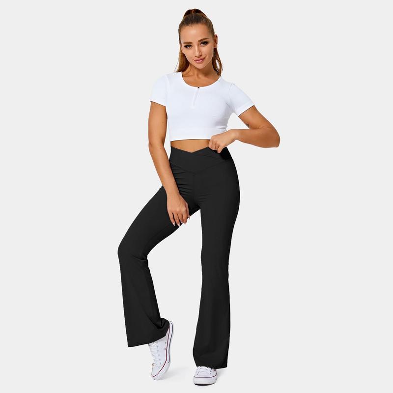 Halara High Waisted Crossover Flare Yoga Leggings