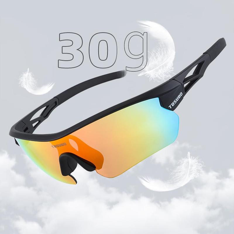 Polarized Sports Sunglasses Sun Glasses for Men Women With 5 Interchangeable Lenes for Cycling Running Baseball Golf Driving