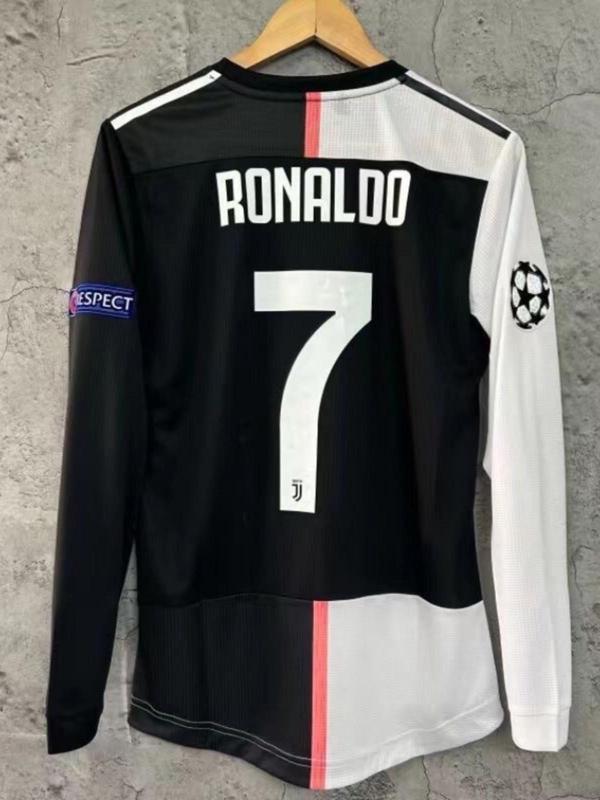 Retro 1920 Juventus jersey, home Serie A, UEFA Champions League, number 7, Cristiano Ronaldo long short sleeved set football jersey