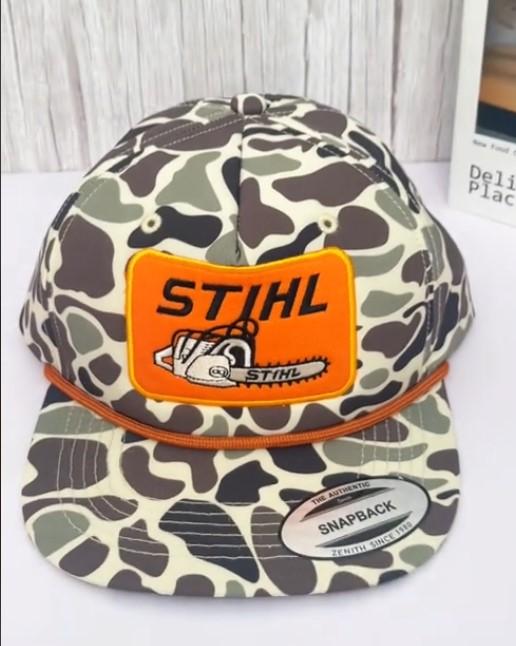 STIHL Chainsaw Camo Ropebrim Hat, Camouflage Cap, Hiking, Fishing, Hunting, Travel, Outdoor, Camping, Mountaineering. Gift for Boyfriend, Dad, Perfect for Adventure Lovers.