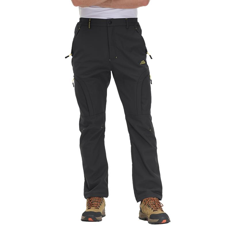 Men's Winter Pants 5 Zip Pockets Snow Ski Pants Fleece Lined Water Resistant Hiking Pants