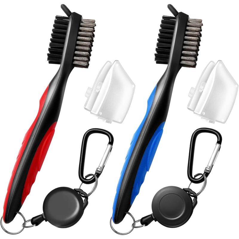 Professional Golf Club Brush, Golf Brush and Groove Cleaner with Retractable Zip-line and Aluminum Carabiner, Golf Club Cleaner for Golf Clubs, Golf Brush for Golf Bag,Golf Accessories for Men