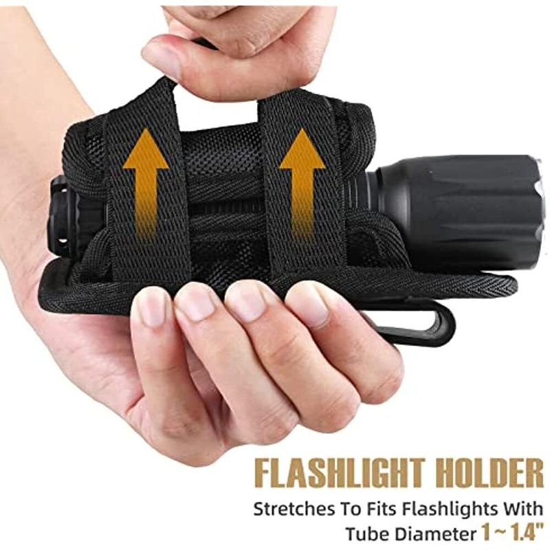 Tactical Flashlight Holster Duty Belt Pouch Rotatable Clip 360 Degree Holder