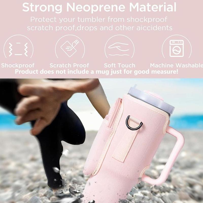 Multifunctional Water Bottle Holder with Adjustable Shoulder Strap, Water Bottle Storage Bag with Phone Pouch, Water Bottle Carrier with Phone Pouch for Outdoor Hiking Camping