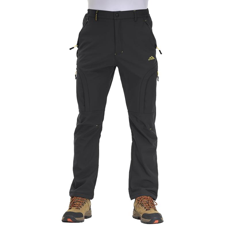 Men's Winter Pants 5 Zip Pockets Snow Ski Pants Fleece Lined Water Resistant Hiking Pants