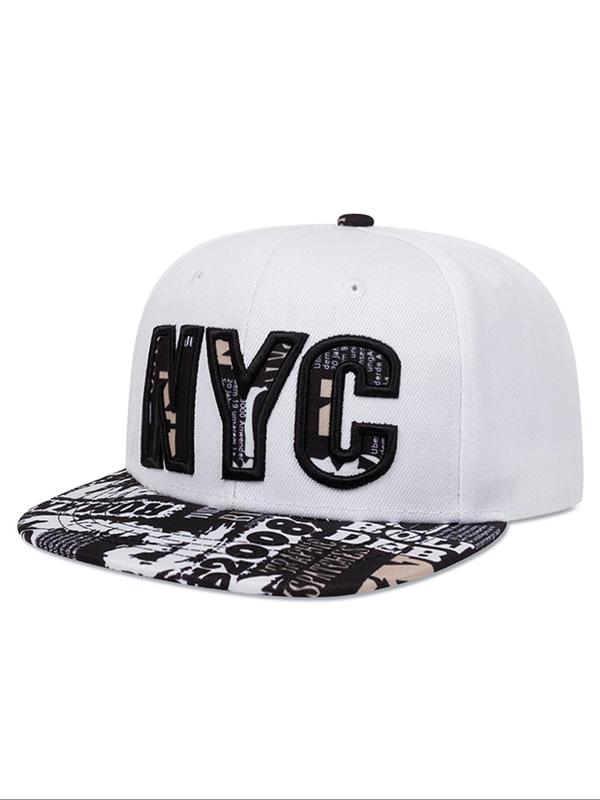 Street Style Letter Pattern Baseball Cap, Casual Trendy Flat Brim Hat for Men & Women, Fashion Accessories for Daily Wear