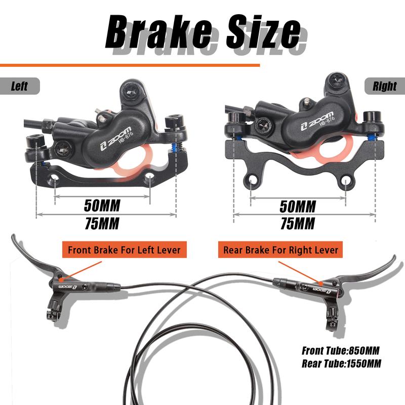 Pair Hydraulic Disc Brake ZOOM HB876 Left Front Right Rear MTB Bike 4-Piston Caliper Lever IS PM 160mm 800 1400mm Brakes