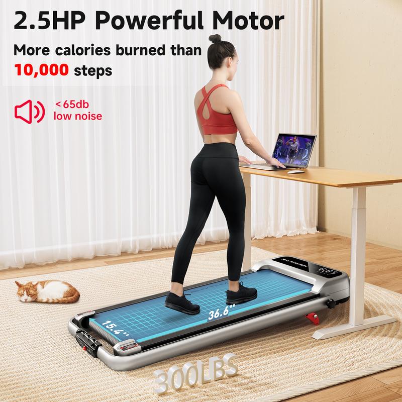 RHYTHM FUN 3 In 1 Incline Foldable Treadmill with Handlebar Under Desk Walking Pad for Office Home Gym Portable Exercise Machine with LED Display Remote Control & APP (5 Year Warranty)