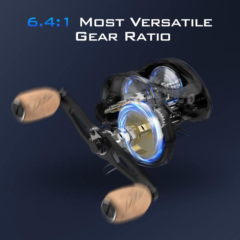 KastKing Megatron 200 Baitcasting Reel,Wide Spool High Line Capacity Casting Reel,7+1 Double Shielded Stainless Steel BB, 8 Button Magnetic Brakes, 6.4:1 Gear Ratio, 28.6 lbs of Smooth Drag