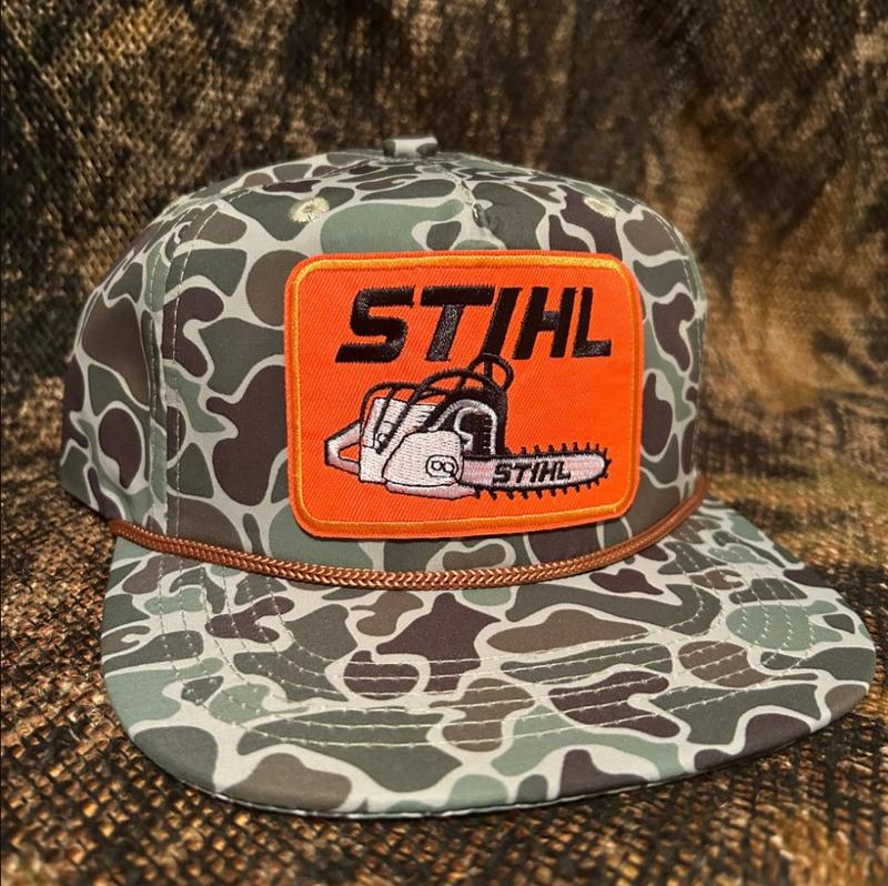 STIHL Chainsaw Camo Ropebrim Hat, Camouflage Cap, Hiking, Fishing, Hunting, Travel, Outdoor, Camping, Mountaineering. Gift for Boyfriend, Dad, Perfect for Adventure Lovers.