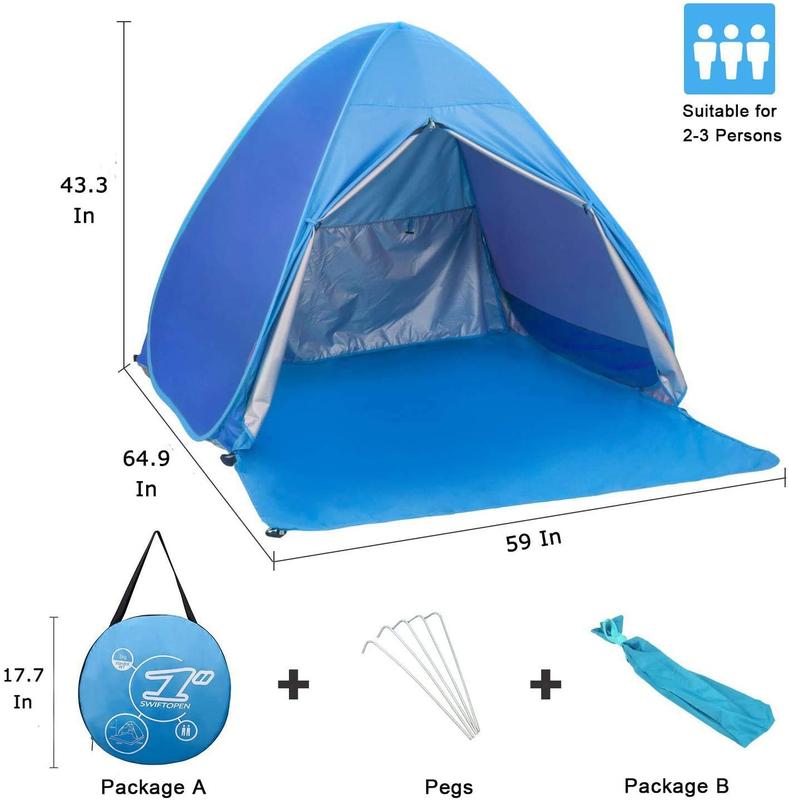 Automatic Instant Pop Up Beach Tent Lightweight Outdoor Beach Shade Sun Shelter Tent Canopy Cabana with Carry Bag Outdoor Tent