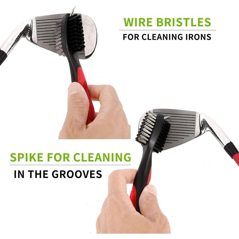 Professional Golf Club Brush, Golf Brush and Groove Cleaner with Retractable Zip-line and Aluminum Carabiner, Golf Club Cleaner for Golf Clubs, Golf Brush for Golf Bag,Golf Accessories for Men