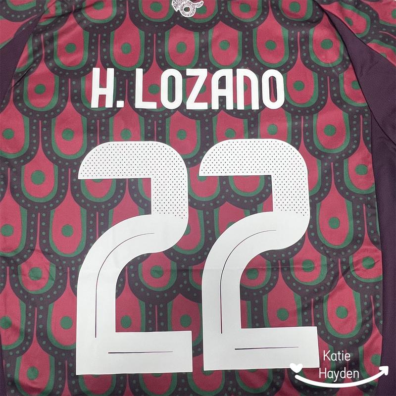 Copa America 2024 Mexico Home H.LOZANO 22 Short Sleeve Soccer Jerseys