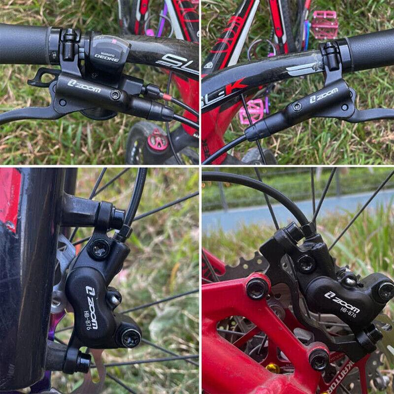 Pair Hydraulic Disc Brake ZOOM HB876 Left Front Right Rear MTB Bike 4-Piston Caliper Lever IS PM 160mm 800 1400mm Brakes